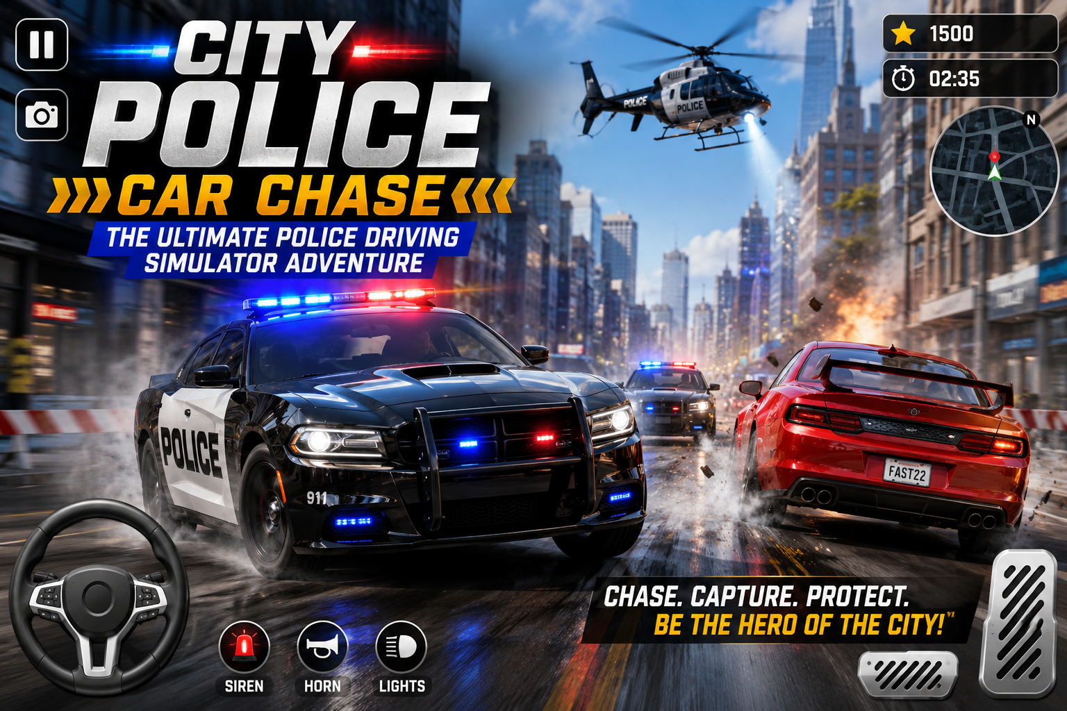 City Police Car Chase Game: Experience the Ultimate Police Driving Simulator Adventure